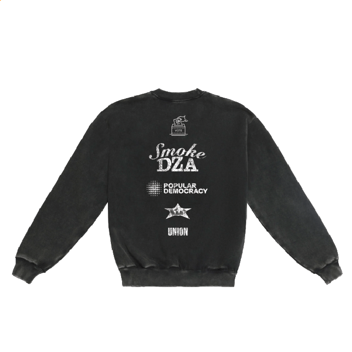 We Outside Barriers x Union LA x Smoke DZA x Popular Democracy (Vintage Black Crewneck Sweater)