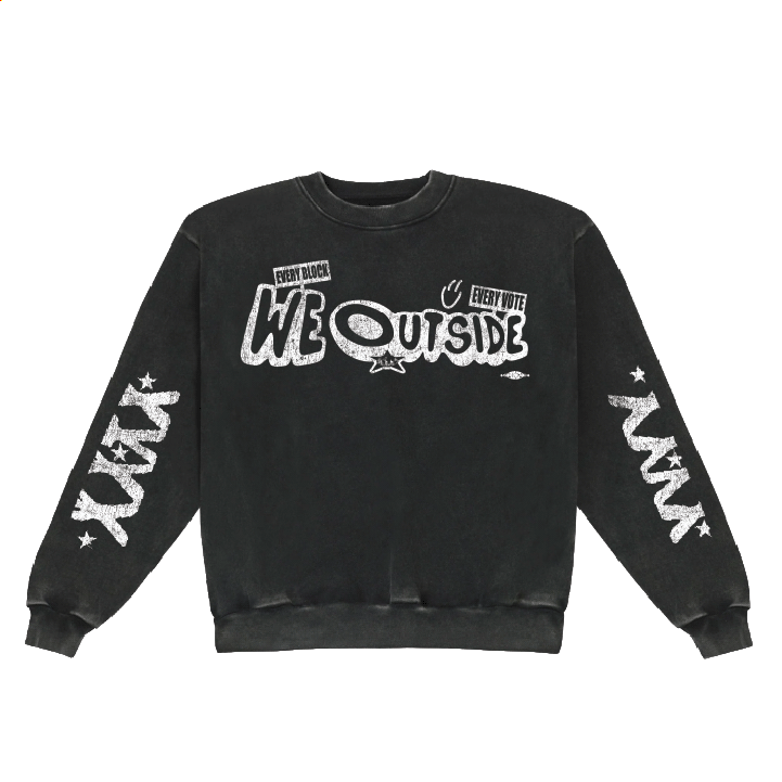 We Outside Barriers x Union LA x Smoke DZA x Popular Democracy (Vintage Black Crewneck Sweater)