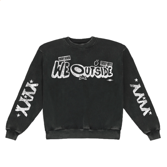 We Outside Barriers x Union LA x Smoke DZA x Popular Democracy (Vintage Black Crewneck Sweater)
