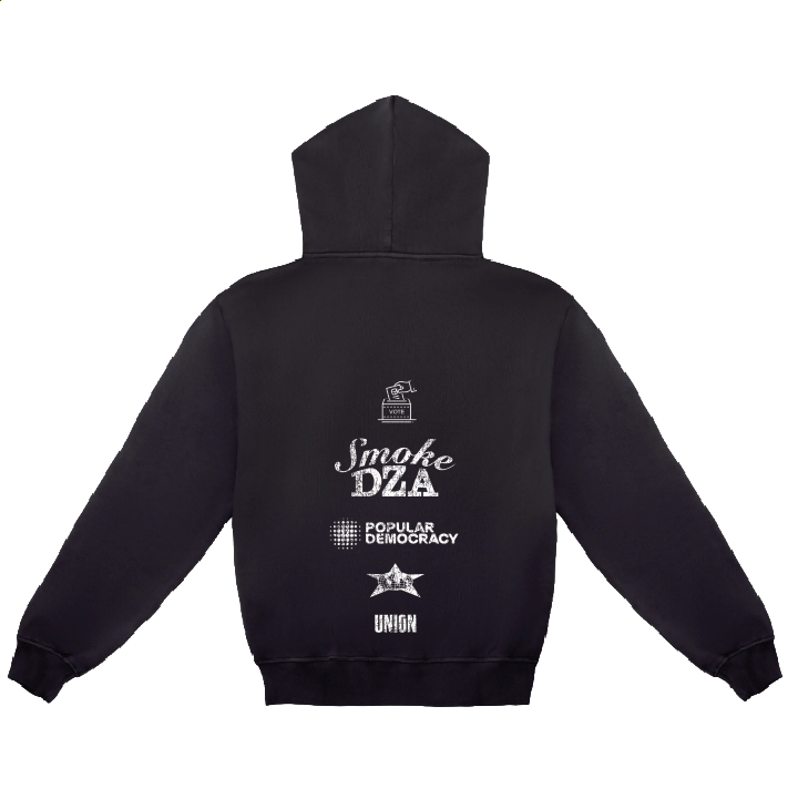 We Outside Barriers x Union LA x Smoke DZA x Popular Democracy (Jet Black Pullover Hoodie)