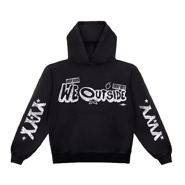 We Outside Barriers x Union LA x Smoke DZA x Popular Democracy (Jet Black Pullover Hoodie)