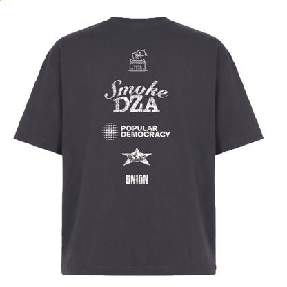 We Outside Barriers x Union LA x Smoke DZA x Popular Democracy (Oversized Vintage Black Box Tee)