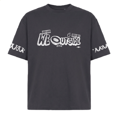 We Outside Barriers x Union LA x Smoke DZA x Popular Democracy (Oversized Vintage Black Box Tee)