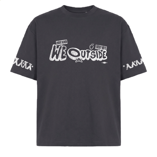 We Outside Barriers x Union LA x Smoke DZA x Popular Democracy (Oversized Vintage Black Box Tee)